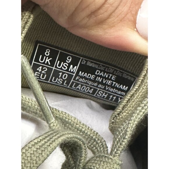 Dr. Marten's Dante Women's size 10 Army Green Canvas Shoes - Picture 8 of 8